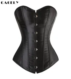 Corsetto overbust in raso di base Top Busk Allacciatura Bustier Corsetto tradizionale disossato Biancheria intima da sposa Abiti da ballo per feste5315624