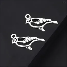 Charms 20Pcs Silver Color Hollow Bird Making Animal Pendant Necklaces Collier Diy Jewelry Supplies 27X12mm A3300