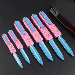 6 Modeller UT70/UT85 EXKLUSIVA DESSERT WARRIOR ULTRATECH Donut Pink Knifiation Aluminium Handle Camping Outdoor EDC Tactical Pocket Knives Auto Knifes