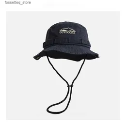 Geniş Memlu Şapkalar Kova Şapkaları Açık Kamp Balıkçı Şapka Erkek ve Kadın Moda İşlev Giyim Saf Pamuk Vizör Güneş Koruyucu Tırmanış Havzası Şapkası L240305