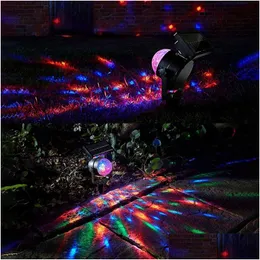 Lampy trawnikowe Projekcja ogrodu słonecznego światło obrotowa piłka podwójna lampa LED Lampa RGB Outdoor Light