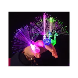 Светодиодные перчатки Colorf Light-Up Toys Яркость Glow Flash Светящийся мигающий Павлин Светодиодный палец для детей Украшение вечеринки Drop Deliver Dh1Ic