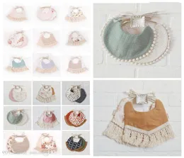 38スチールINS漫画花幾何学動物プリントビブス2019 NEW INFANT BANDANA BURP COLOTSベビーガールズボーイズコットンダブルレイヤーTAS3569933