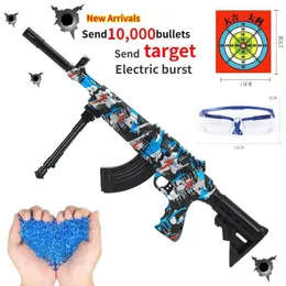 Arma brinquedos armas de brinquedo para adultos e meninos Odoren cristal elétrica ruptura de água gama precisão armas de brinquedo 6-12 anos Ak203 240307