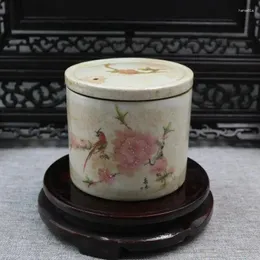 Garrafas Famille Chinesa Rosa Frasco de Porcelana Flores Padrão de Pássaro Cricket Pot 4,13 polegadas