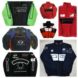 F1 Kurtki wyścigowe jesień i zima pełna haft bawełniany odzież Sprzedaż logo samochodu logo pełne hafty kurtki college styl retro kurtki motocyklowe qi