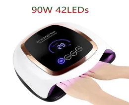 90W BQ V3 Super UV LED Nail Lamp Smart Manicure Dryer 42 LEDs Quick Gel Polish Dryers 30S 60S 90S 120S Detachable Salon Drying Mac1376691