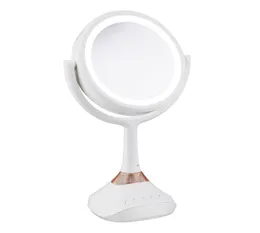 Lettore musicale Bluetooth portatile LED Dual Sided 360 Vanity Makeup Mirror Camera da letto Specchio da barba 5x Ingrandimento1705464