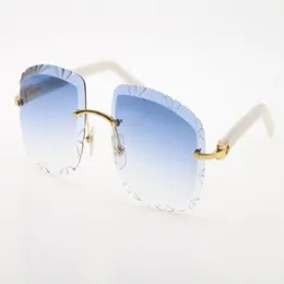 Designer Verkauf randloser Brillen Diamantschliff Mode Marmor Azteken Arme Sonnenbrille 3524012-B Metallbrillen männlich und weiblich UV400312t