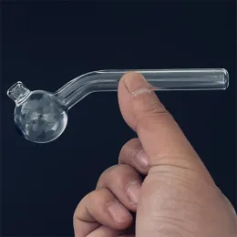 Tubo de vidro queimador de óleo 3 cm de comprimento de bola grande cachimbos 12 cm transparente pirex grosso claro grande artesanato segurar tubos de fumar para fumantes ZZ