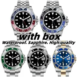 Designer movimento relógios mens relógio 40mm vidro de safira aço inoxidável dial sólido super luminoso relógios à prova dwaterproof água com caixa