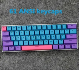 Tampas de teclas retroiluminadas foscas, para teclado mecânico ansi 60 layout gh60 xd60 rk61 alt61 anne, moldagem dupla keycap115044720