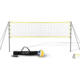 Other Sporting Goods Volleyball Net - Includes 32X3 Feet Regation Size 8.5-Inch Pu Carrying Bag Boundary Lines Steel Poles Pump Heig Dhzoa