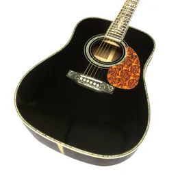 41-дюймовая акустическая гитара серии D45 класса BK, полностью инкрустированная морским ушком