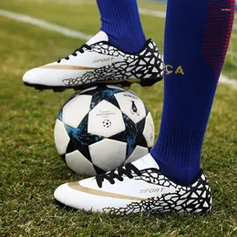 Sapatos de futebol americano homens spike tf crianças couro-coberto antiderrapante esportes adolescentes botas de treinamento de praticidade
