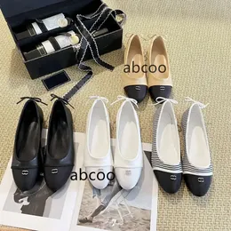 Designer Classic channel Flats Ballet shoes cclys Loafers Dress sandal Spring and Autumn cowhide Dance shoe fashion women black Flat boat Lady leather Lazy