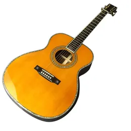 Guitarra acústica amarela exclusiva da série OM de 40"