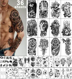 Metershine 36 Sheets Shoulder Waterproof Temporary Fake Tattoo Stickers of Unique Imagery or Totem for Men Women39533653743722