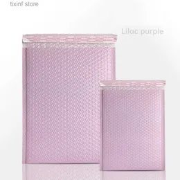 غلاف الهدايا 50pcs Purple Bubble Sailers أكياس التغليف السوداء للأعمال 25 × 30 سم بولي ميلر مغلف بالجملة عبوة شحن مخصصة T240309