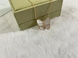 designer necklace two butterfly flower necklace woman moth of pearl collana plated gold chain classical diamond high quality zl133 F4