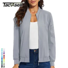 Tacvasen Spring Fashion Pilot Jackets Womens Biker Bomber Jacket with 4 Mobicets Windbreaker Streetwear Ladies Outwear Work Coats 240309