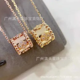 디자이너 펜던트 목걸이 달콤한 사랑 Vanca Jade Silver 18k 로즈 골드 만화경 여성 럭키 네 잎 클로버 작은 예쁜 허리 쇄골 체인 ugvk