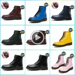 디자이너 Doc Martenser Boots Shoes 남자 여자 스노우 부티 블랙 화이트 패션 클래식 발목 sh doc martenser dr martenser