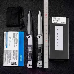 Italiensk Mafia US-stil 4170BK 4170 Auto Fact Folding Knife 3.95 "S90V Blad, kolfiber Aluminium Handtag Camping Outdoor Tactical Self-Defense EDC Knives BM 535 940