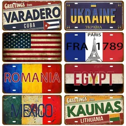 Metallmålning National Flag Metal Sign Home Decor Tinplates Plate Plack Tin Sign Vintage for Garage Bar Pub Living Room Wall Decoration Art T240309