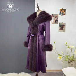 سترة أرنب جديدة في Wuhuang للسيدات Long Slim Fit Fox Fur Fur Label Large Label To Dard في فصل الشتاء 843238