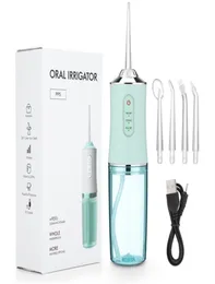 50OFF ORAL IRRIGATORS HAND HELD ELECTRIC TOOTH PUNT PORTABLE 220ML容量3モデル360°歯をきれいにした白いピンクグリーン3コロ5806310