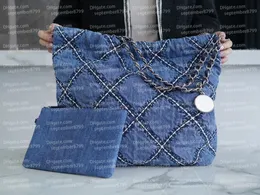 Neue 24P Designer-Tasche Handtasche 10A Top-Qualität Damen Luxus Cowboy Echtleder Umhängetasche Tote Chain Bag Umhängetasche 22 C Bag Vagrant Bag 37cm Geldbörse mit Box
