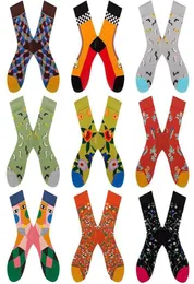 10pairlot young Kids Cartoon socks personality graffiti hit color series Animal Bird Flower Colorful Long Socks coon youth socks 8133005