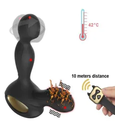 加熱回転肛門プラグバイブレーター雄の前立腺マッサージ剤GSPOT刺激装置ワイヤレスリモートバットプラグマシンM2358486用マシンセックスおもちゃ