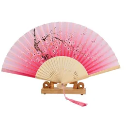 Party Favor Silk Party Favor Chinese Japanese Style Folding Fan Home Decoration Ornaments Pattern Art Craft Gift Wedding Dance Supplie Dhe0H