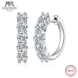 AnuJewel 4mm 3cttw D Colore Orecchini Huggie Hoop Orecchini Huggie di lusso in argento sterling 925 per donna 240227