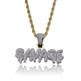 Collana con ciondolo con lettere SAVAGE ghiacciate da uomo, placcata in oro, con micro pavé di zirconi cubici, gioielli Hip Hop2471