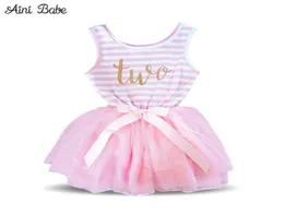 Aini Babe Toddler Baby Dress Princess First Communion Dop Barn kläder 1 år födelsedag baby flickor klänningar spädbarn 2 år2738447237