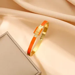 Projektant H Letter Bransolelet dla kobiet Modna luksusowa biżuteria bransoletki 18k Rose Gold Titanium Stalowe diamentowe bransolety do paznokci bransoletki dla kobiet męskie męskie