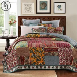 GXC BEDSPREADS Zestaw kołdry 3PCS Vintage Quilts do podwójnego łóżka Patchwork Bawełniane osłonki Król Król Królowa Ket.