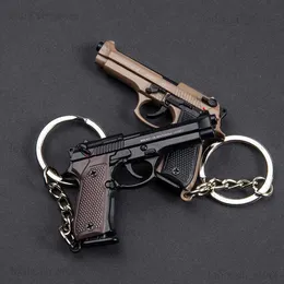 Gun Toys 1 4 Sploy Mini 92f Pistol Model Portable Toy Gun -chiewchain ceychain Toy Toy Toy Fake Gun for Boy Collection Adults Gift T240309