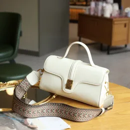 Moda feminina bolsas de couro barato bolsas de ombro alça destacável perfeito crossbody suave aba de couro real muitos bolsos dentro