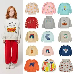 Bobo 2024 İlkbahar Yaz Çocukları Sweatshirt Güzel Çizgi Baskı Çocuklar Erkek Kız Kızlar Toddler Bebek Hoodies Giyim Üstleri 240227