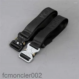 Belts 1017 Alyx 9sm Classic Rollercoaster Belt Men Women Silvery Metal Buckle Jacquard Labeled Y2k ZKEE