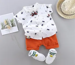 Set di abbigliamento Vestiti per neonato Camicia casual estiva Festa manica corta Bambini039s Scuola Conjunto De Ropa Bebe Ni o313U9090664