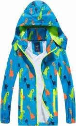 wasserdichte Regenjacke für Jungen, leichte Kapuzenpullover mit Reißverschluss für Kinder, Dinosaurier-Mantel, Oberbekleidung v3gV9801613