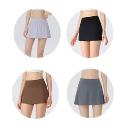 ALOLULU Women's yoga Short skirt summer high waisted anti glare sports skirt quick drying breathable fake two-piece tennis skirt pants for women