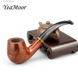 Andra hem Garden Top Grade Briar Tobacco Pipe 9mm Filter Bent Reting Pipe Briar Pipe Handmade Briar Wood Pipe Accessory T240309