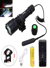 Tactical Hunting Torch T6 White LED LED Hunting Flashlightrifle Mount Switch Remote Pressure Switch118650 Batteryusb Charger 210328113448