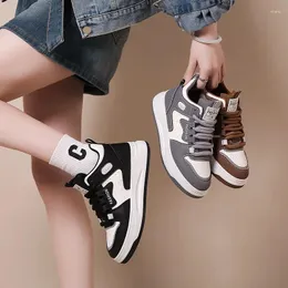 2024 Shoes 275 Women Casual Mid-cut Sneaker Short Ankle Boots Female Students Skateboard Lace Up 35-40